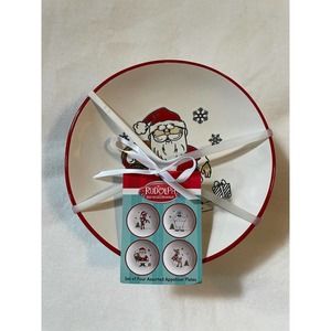 Rudolph Red Nosed Reindeer APPETIZER PLATES SET OF 4 Christmas Bumble Clarice